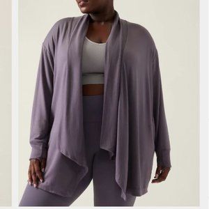 ATHLETA Plus Cozy Soft Pranayama Wrap Dusk Violet Heather Cardigan 2X